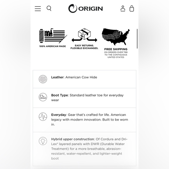 Origin men’s THE CORONADO 6 INCH HYBRID BOOT - Amber , 12 regular - Picture 3 of 17